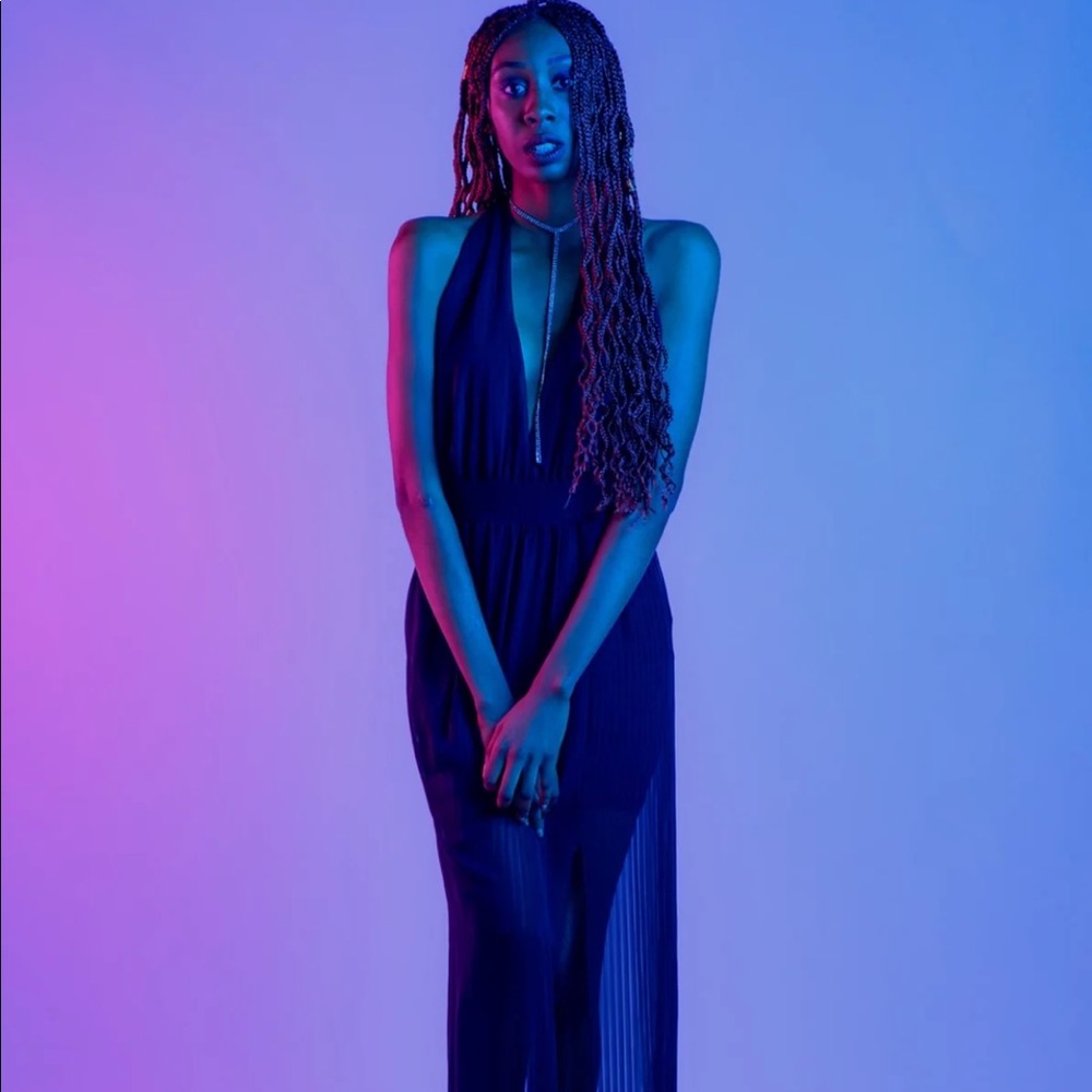 Black dress with back cutout